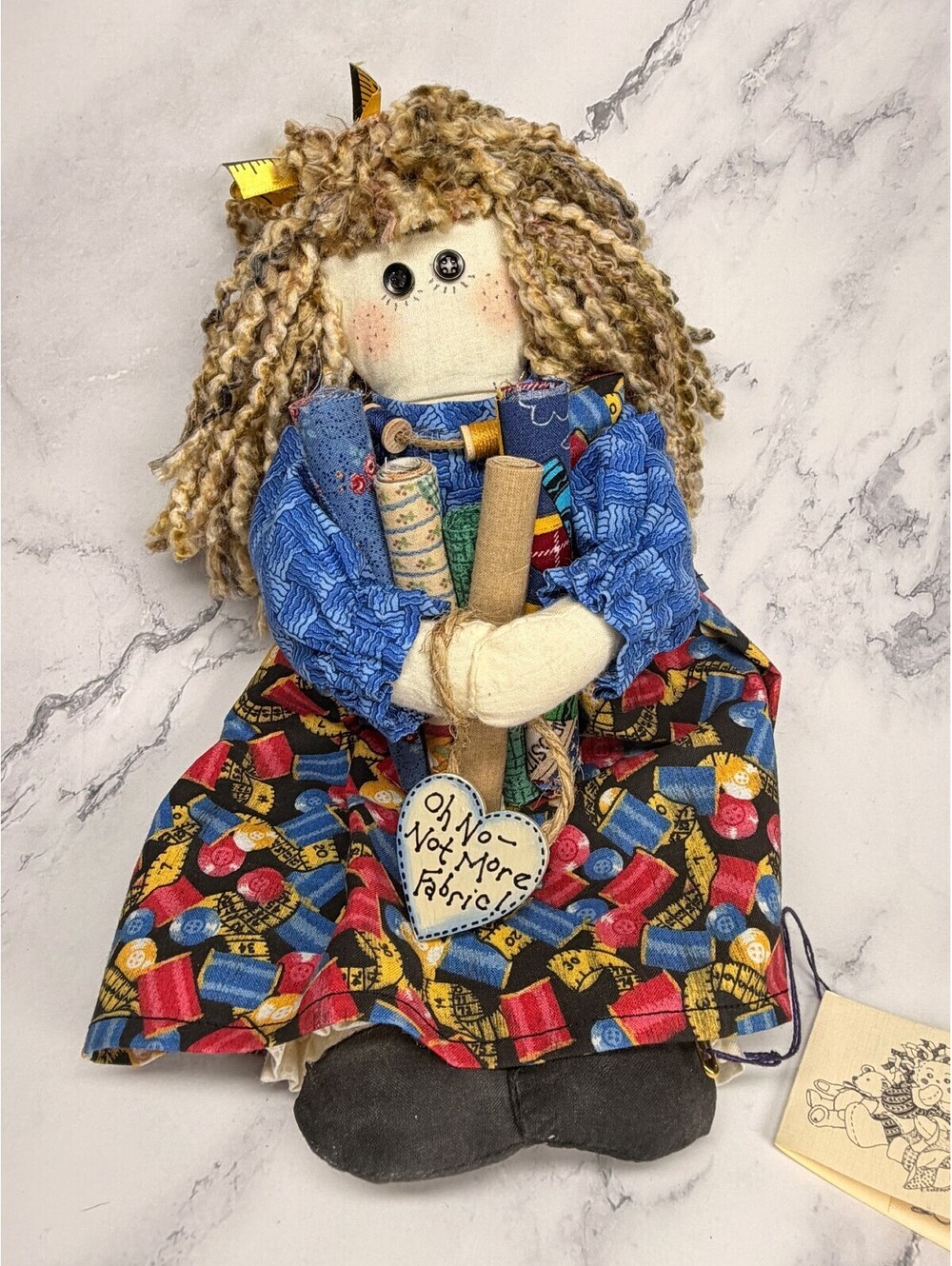 Handmade Deborah McGovern Sewing Doll Fabric Quilting Rag Doll Collectible